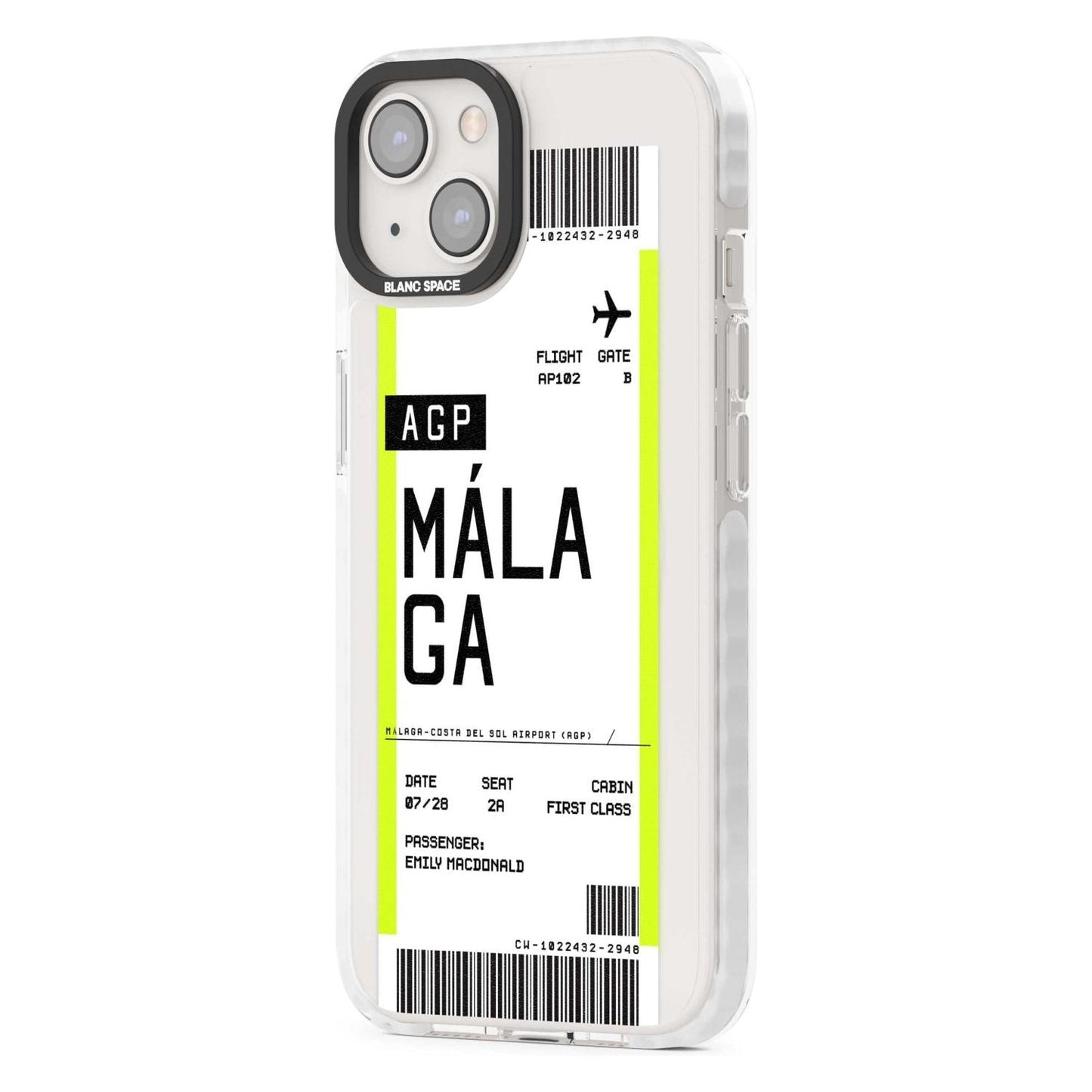 Personalised Málaga Boarding Pass