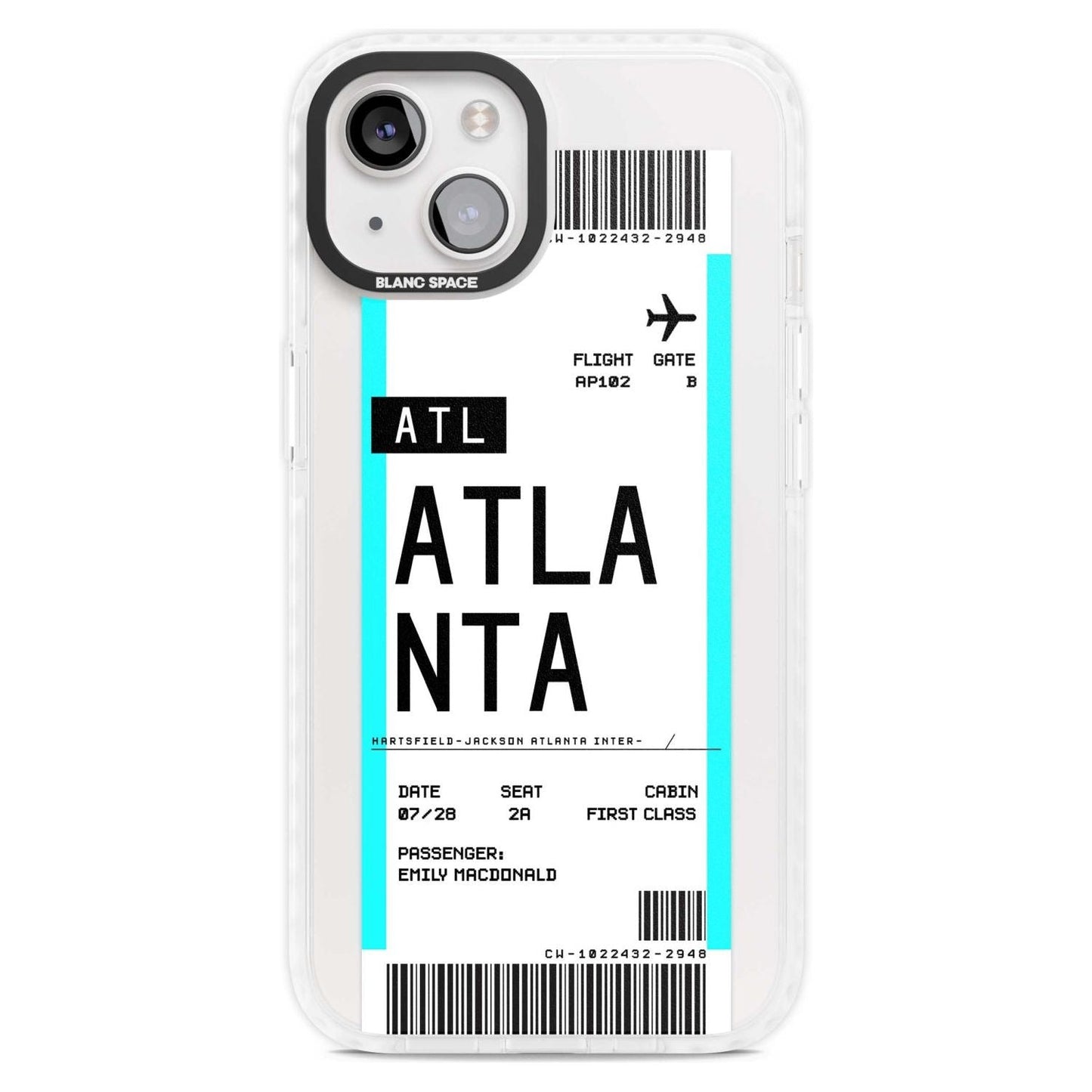 Personalisierte Atlanta-Bordkarte