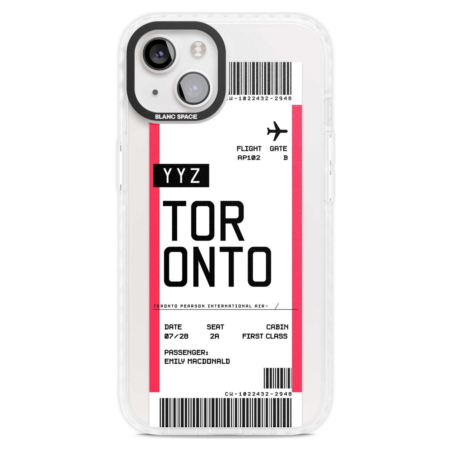 Personalised Toronto Boarding Pass