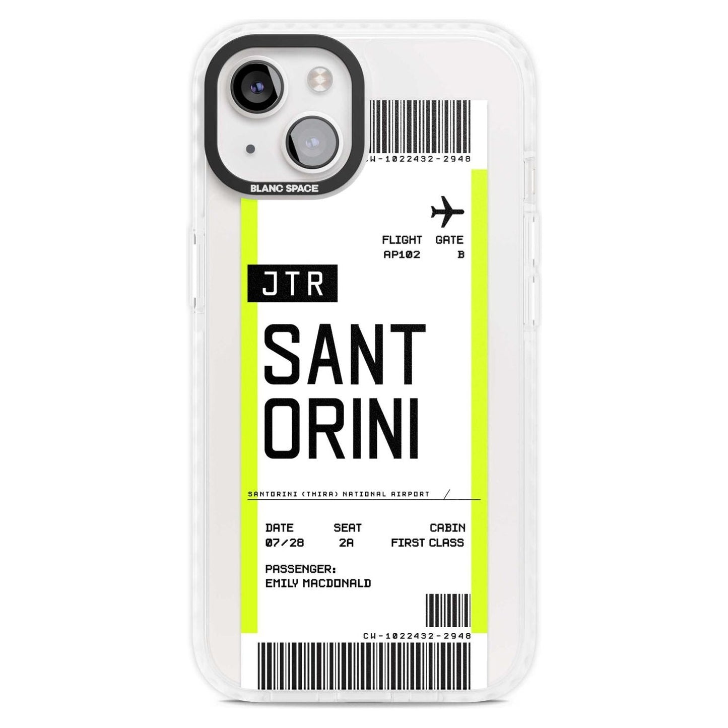 Personalisierte Bordkarte für Santorini