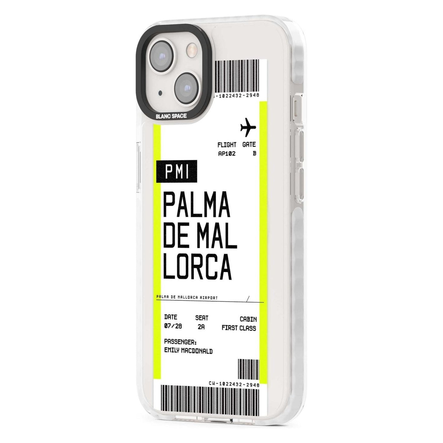 Carte d'embarquement personnalisée pour Palma de Majorque