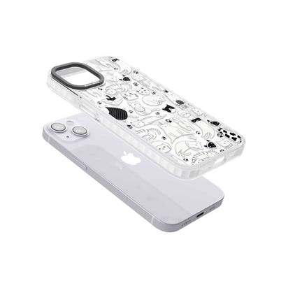 Cartoon Cat Collage Black & White