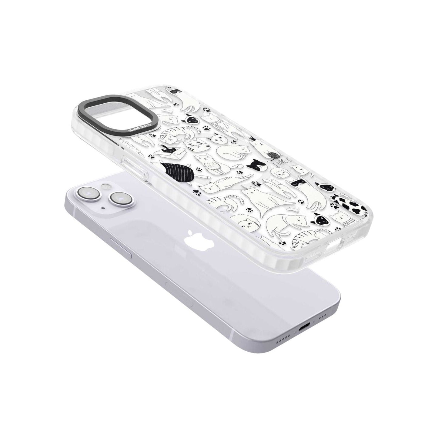 Cartoon Cat Collage Black & White