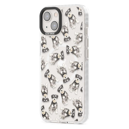 Aquarellzeichnung eines Zwergschnauzers