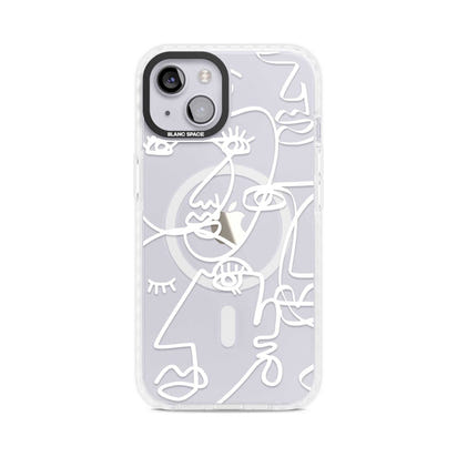Abstract Line Art White Clear
