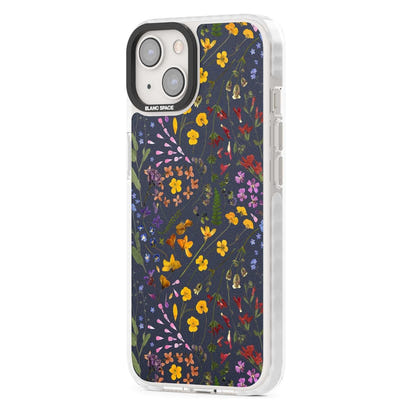 Grappe de feuilles de fleurs sauvages bleu marine