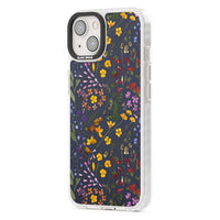 Grappe de feuilles de fleurs sauvages bleu marine