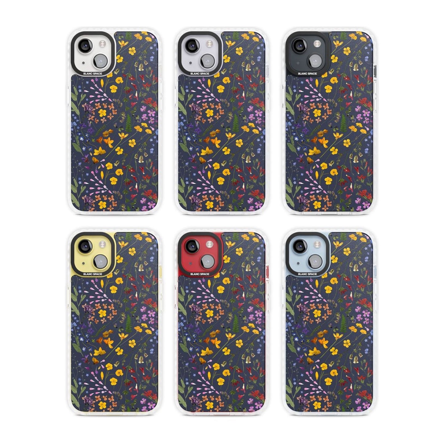 Grappe de feuilles de fleurs sauvages bleu marine