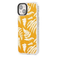 Motif fougère sur fond jaune