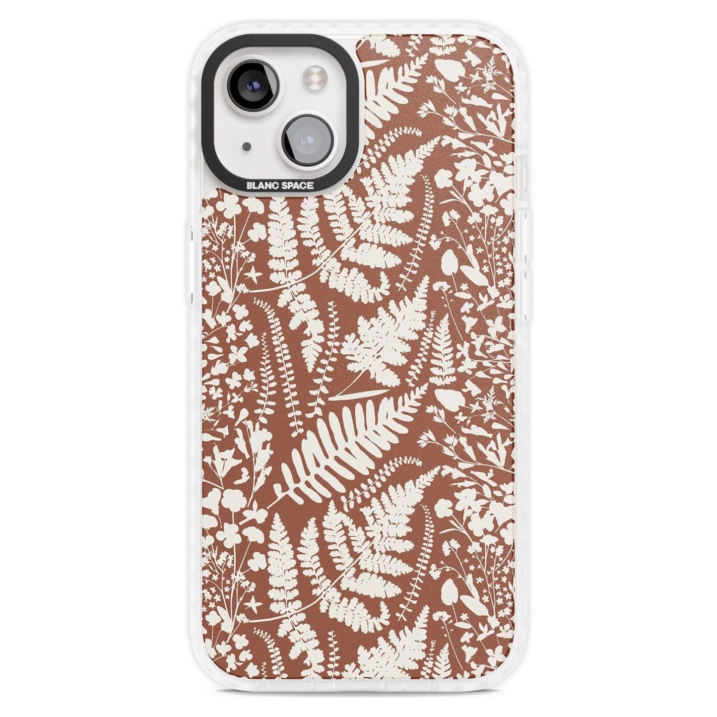 Fleurs sauvages et fougères sur terre cuite