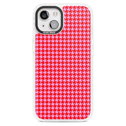 Pied-de-poule rose fluo et rouge