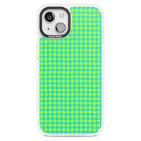 Neon Lime & Turquoise Houndstooth