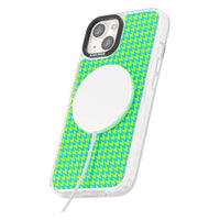 Neon Lime & Turquoise Houndstooth