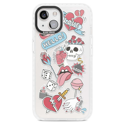 Autocollants Crâne et Fleurs