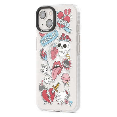 Autocollants Crâne et Fleurs