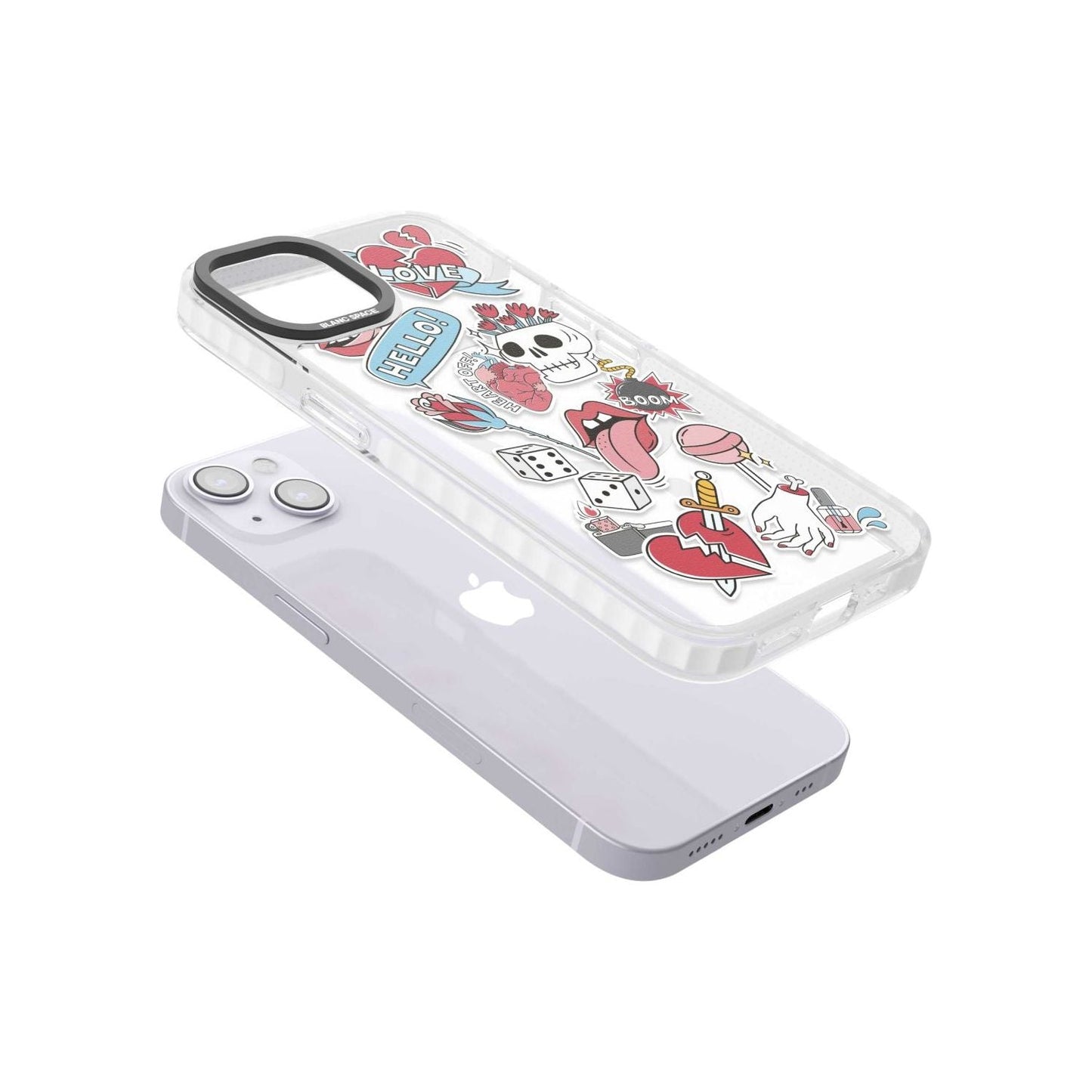 Autocollants Crâne et Fleurs