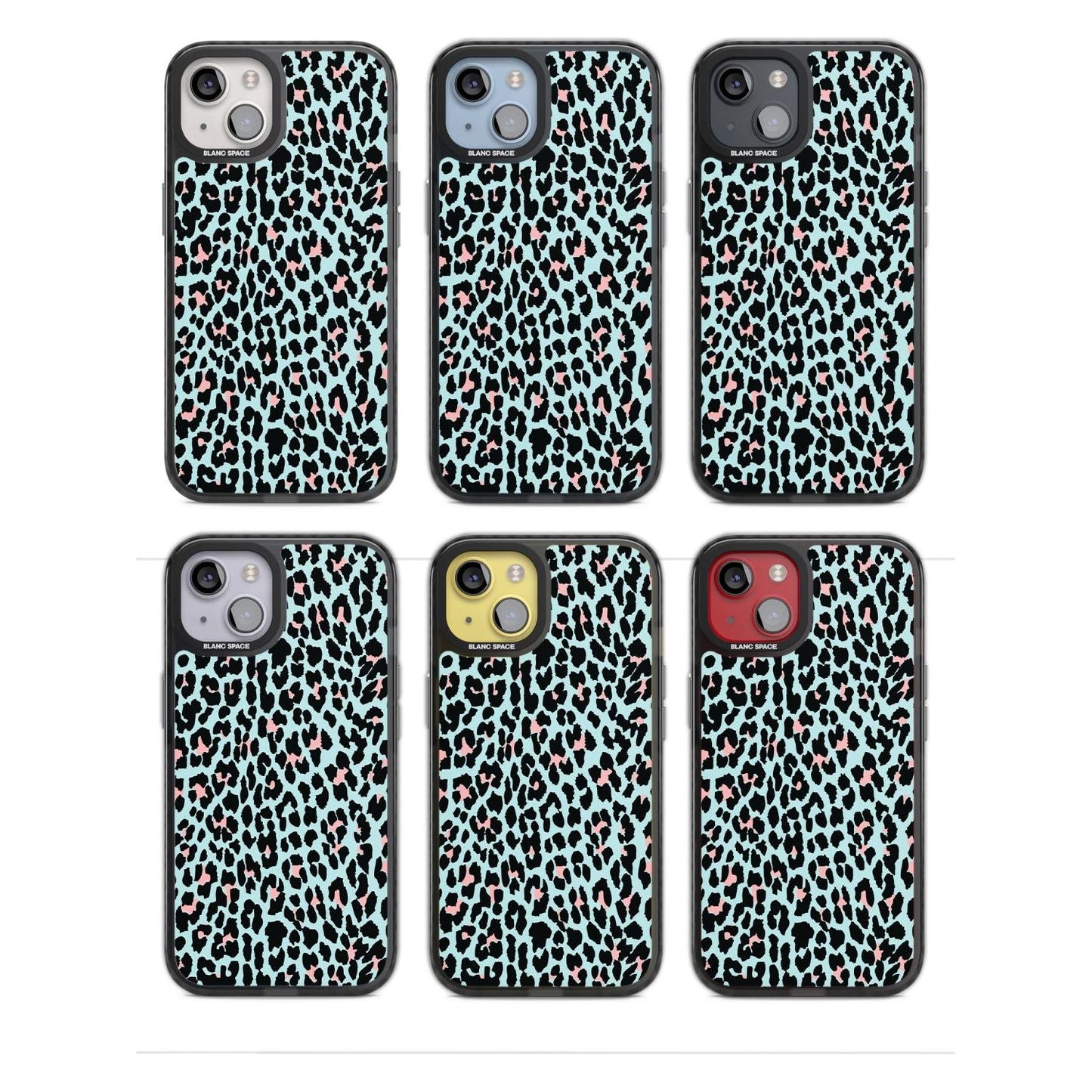 Leopardenmuster in Pastellblau und Rosa