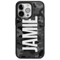 Personalised Black Camo Name Vertical