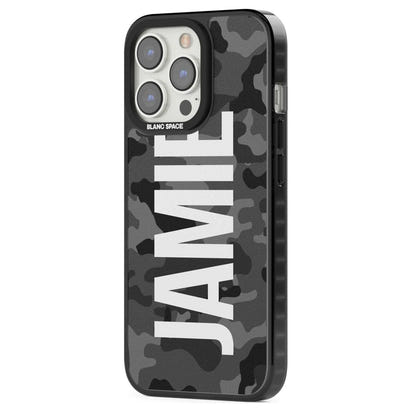 Personalised Black Camo Name Vertical