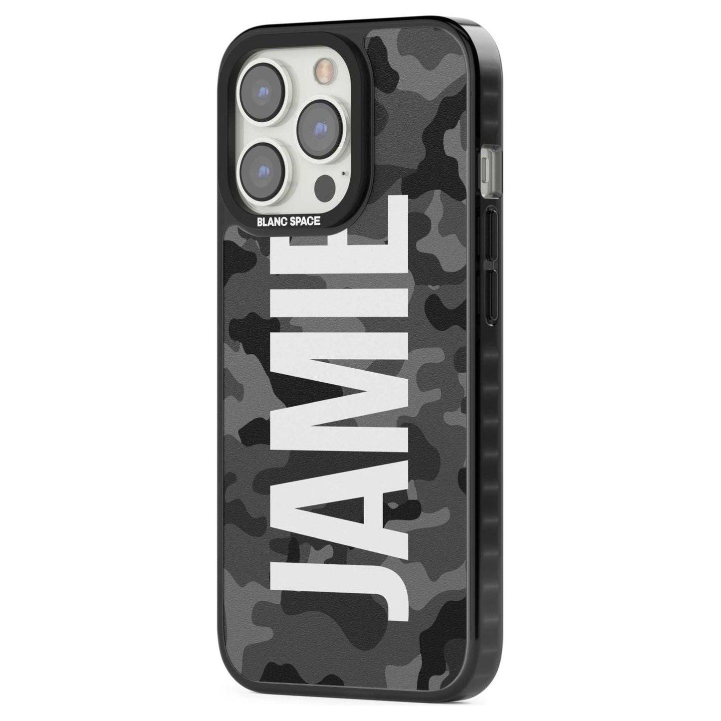 Personalised Black Camo Name Vertical