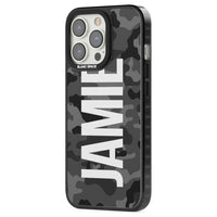 Personalised Black Camo Name Vertical