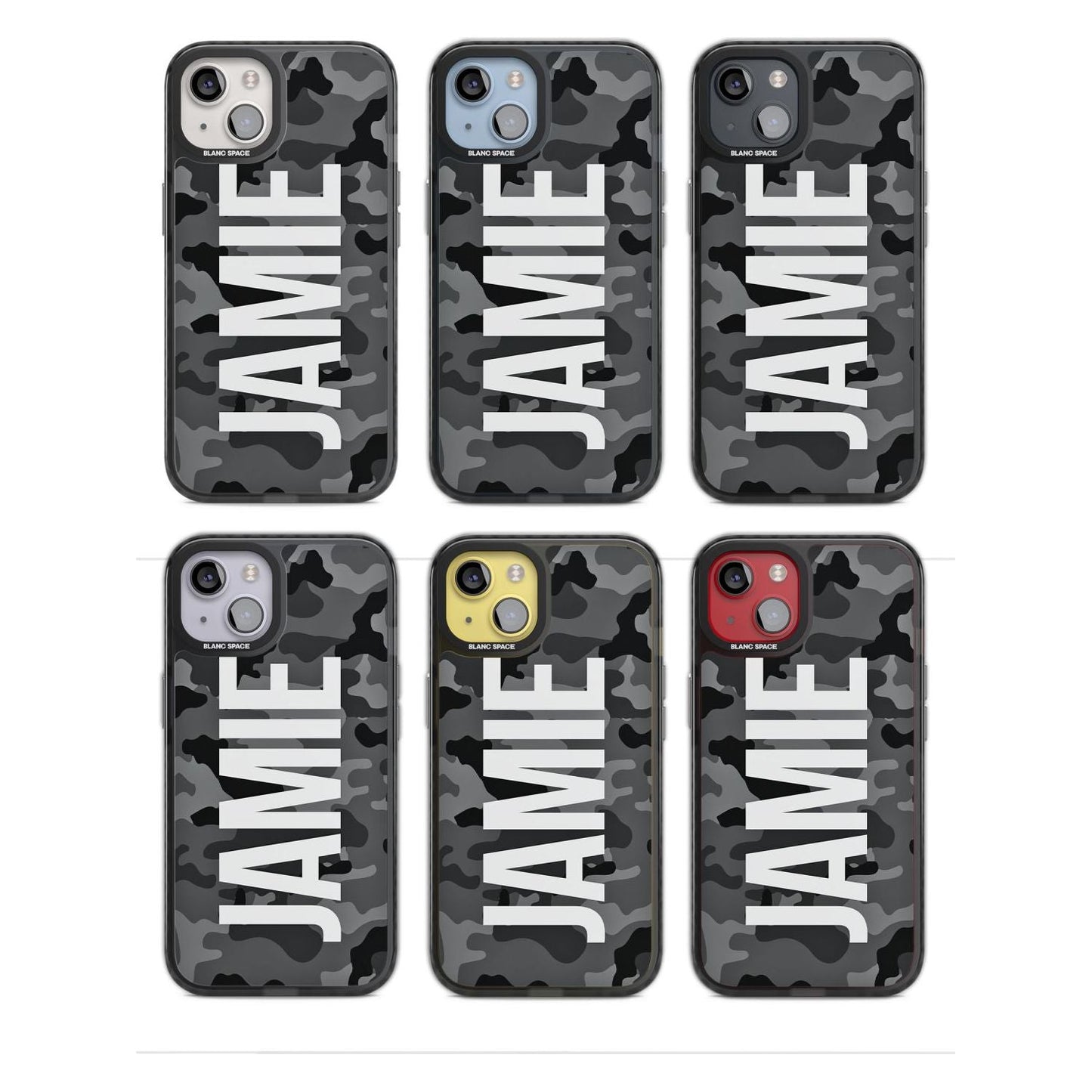 Personalised Black Camo Name Vertical