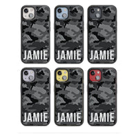 Personalisierter Name im schwarzen Camouflage-Muster (horizontal)