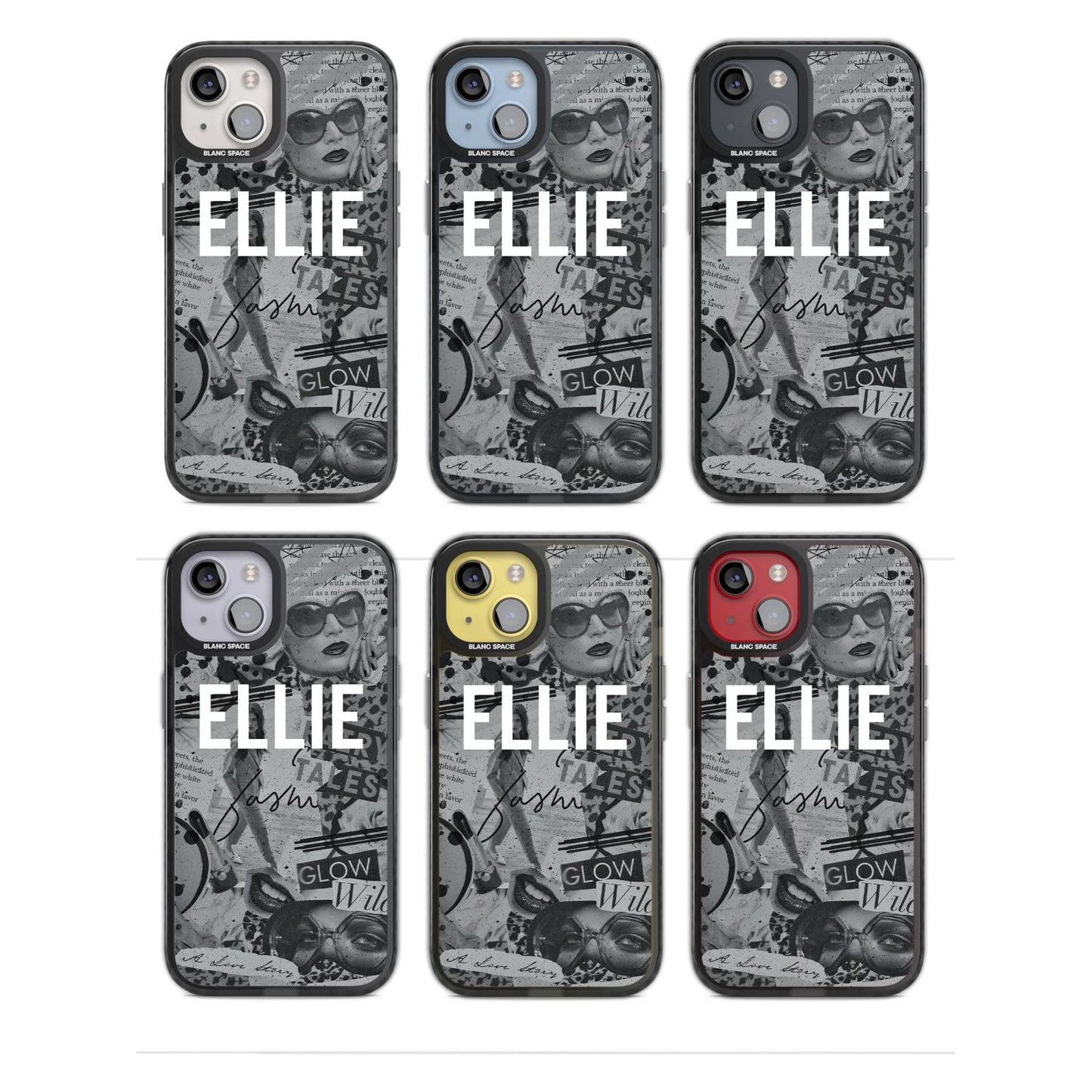 Personalisierte Vintage-Collage in Graustufen