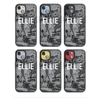 Personalisierte Vintage-Collage in Graustufen