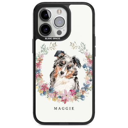 Personalised Australian Shepherd Floral Portrait