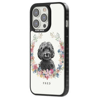Personalised Black Cockapoo Floral Portrait