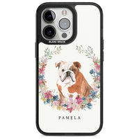 Personalised English Bulldog Floral Portrait