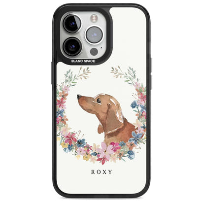 Personalised Tan Dachshund Floral Portrait