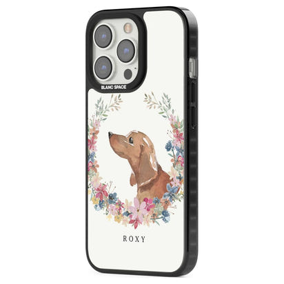 Personalised Tan Dachshund Floral Portrait