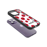 Personalised Red Peonies & Cursive