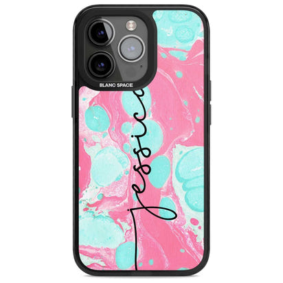 Personalised Turquoise & Pink Marbled