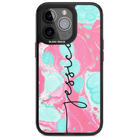 Personalised Turquoise & Pink Marbled