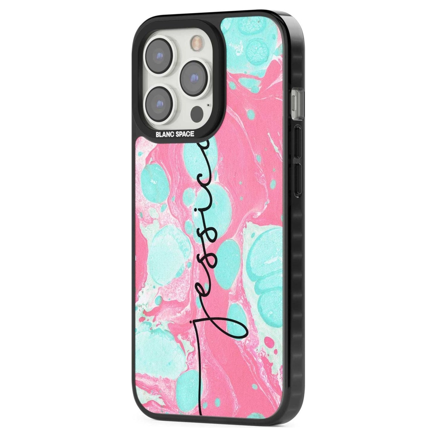 Personalised Turquoise & Pink Marbled