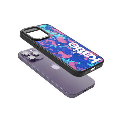 Personalisiertes marineblau-türkisfarbenes Marmor-Design