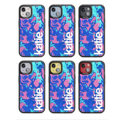 Personalisiertes marineblau-türkisfarbenes Marmor-Design