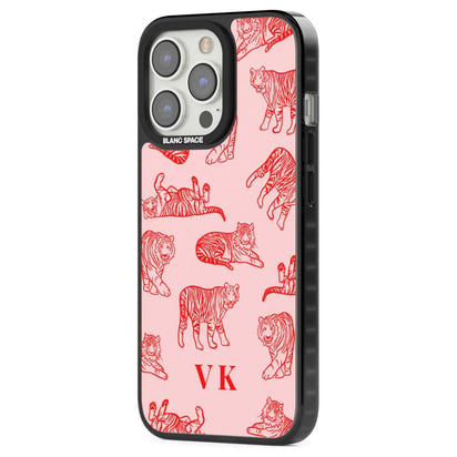 Personalised Red Tiger Outlines On Pink