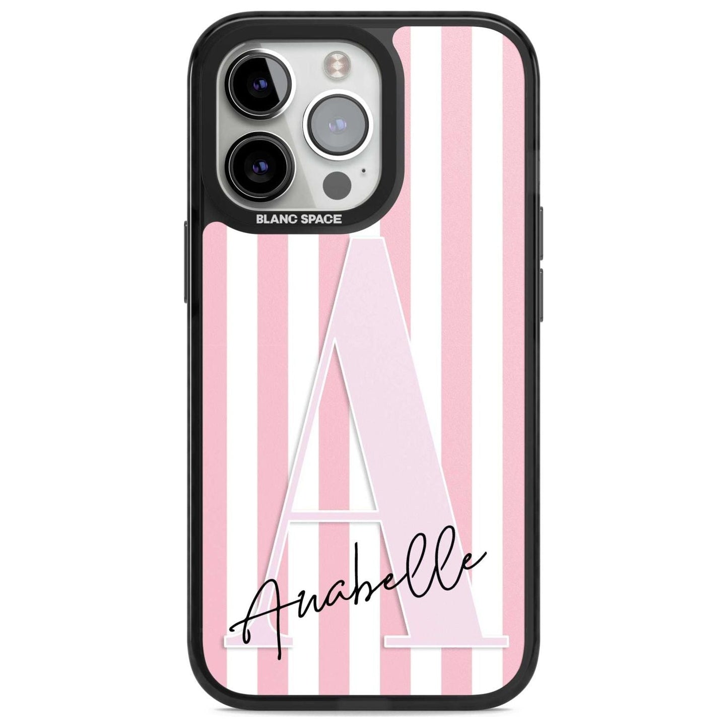 Personalised Pink Stripes & Monogram