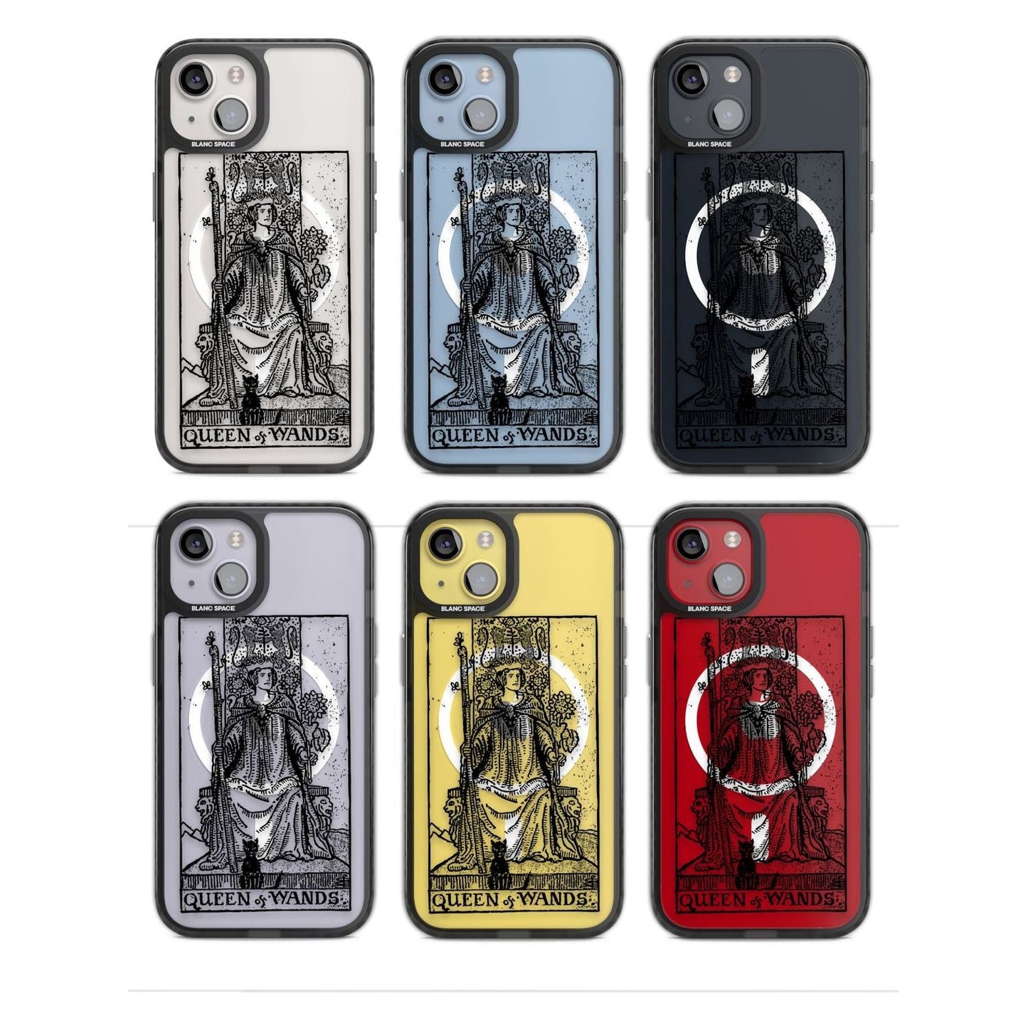 Personalisierte Tarotkarte „Königin der Stäbe“ (transparent)