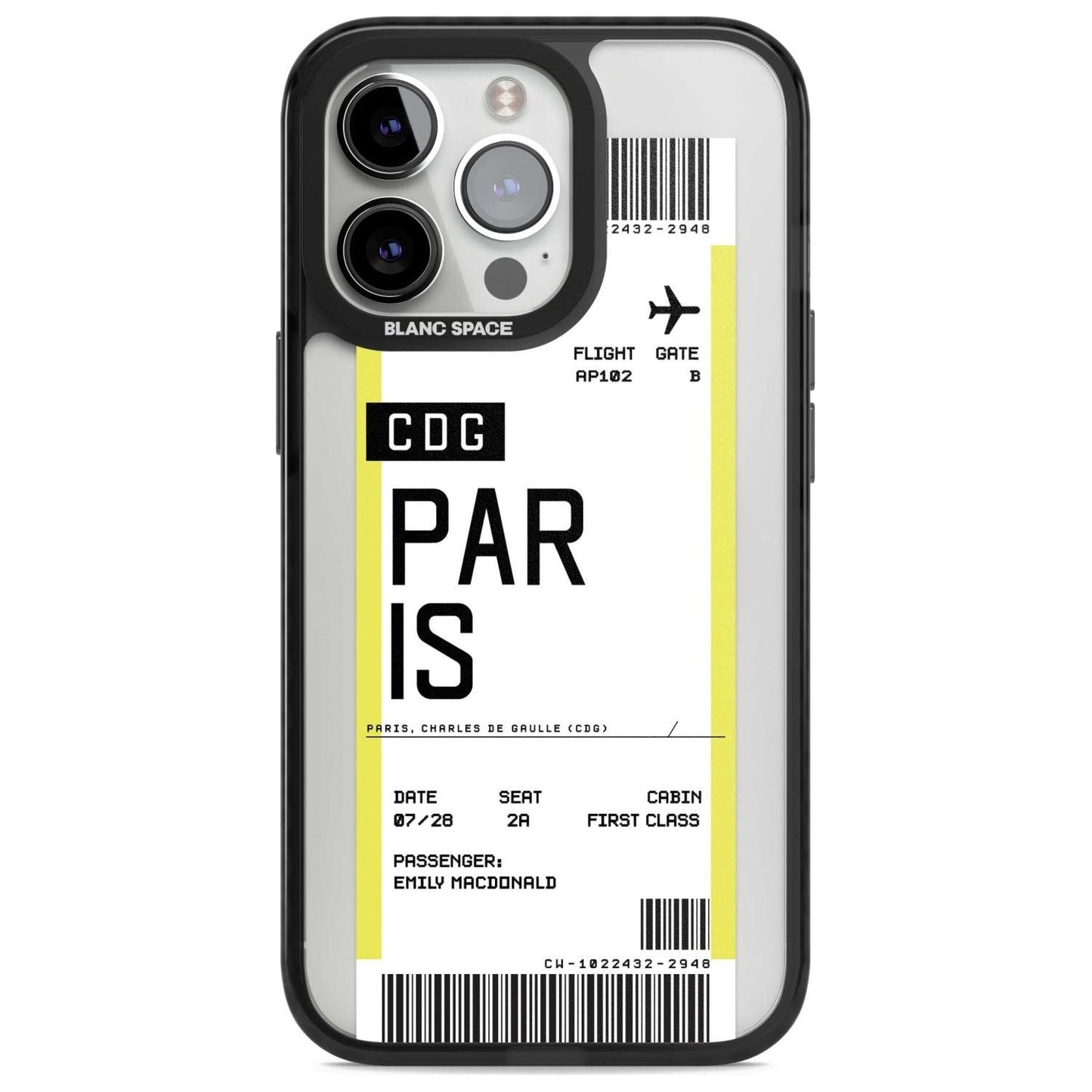 Personalised Paris Boarding Pass