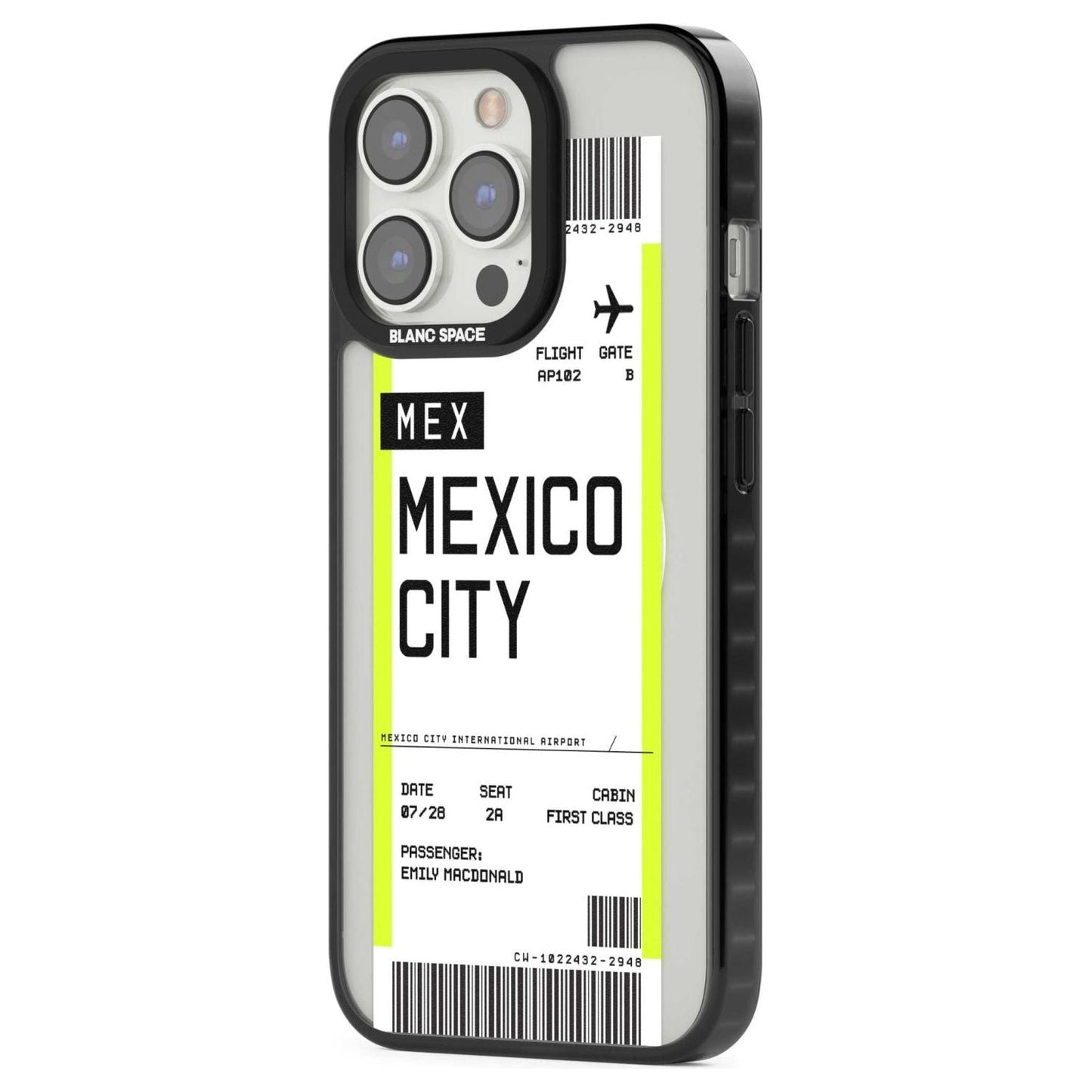 Carte d'embarquement personnalisée pour Mexico