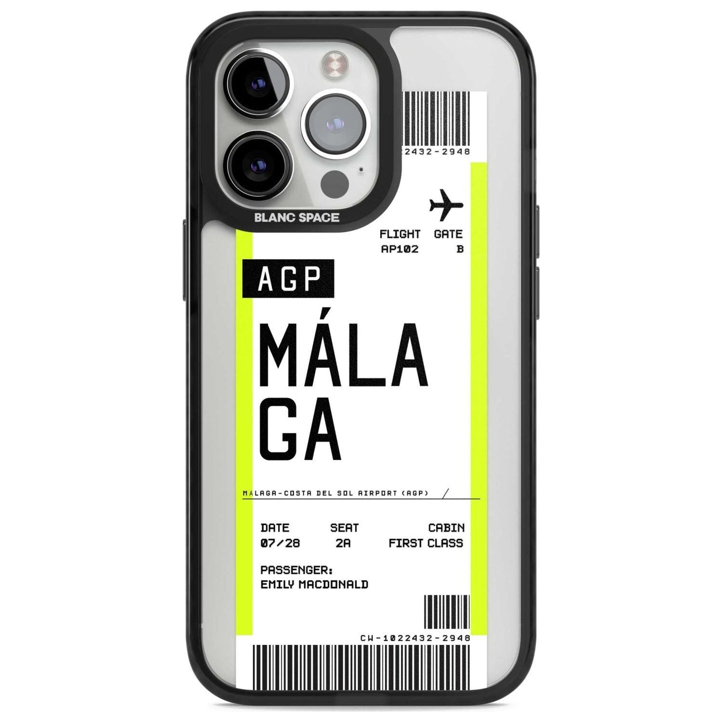 Personalised Málaga Boarding Pass
