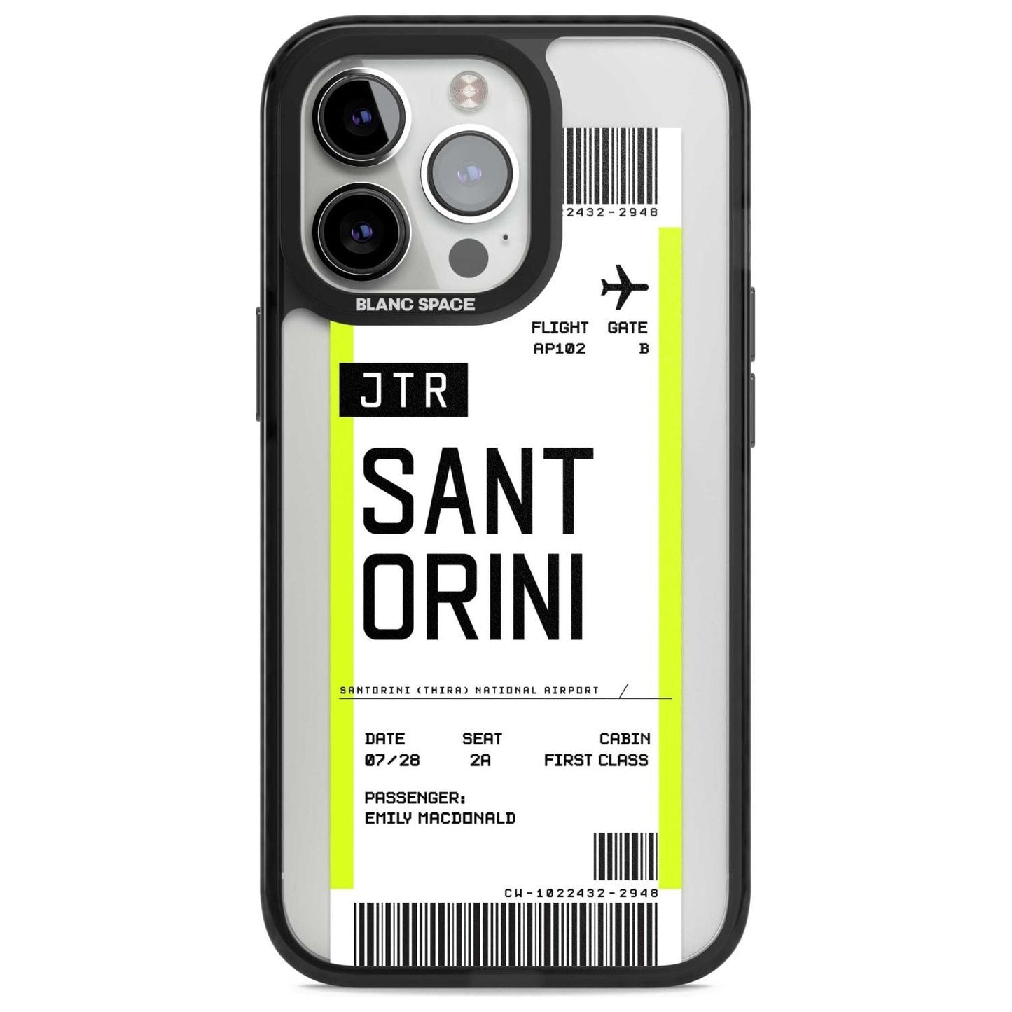 Personalisierte Bordkarte für Santorini