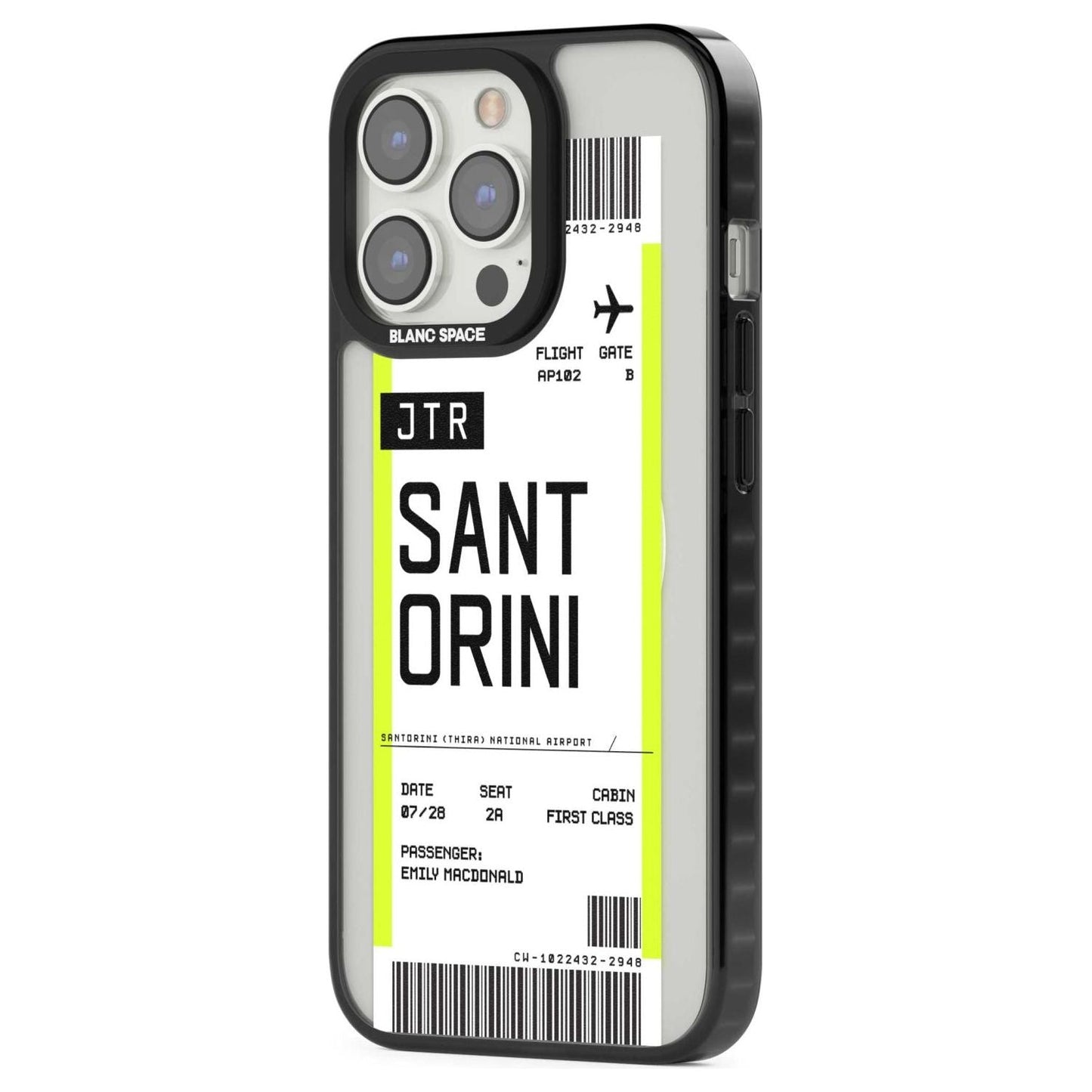 Personalisierte Bordkarte für Santorini