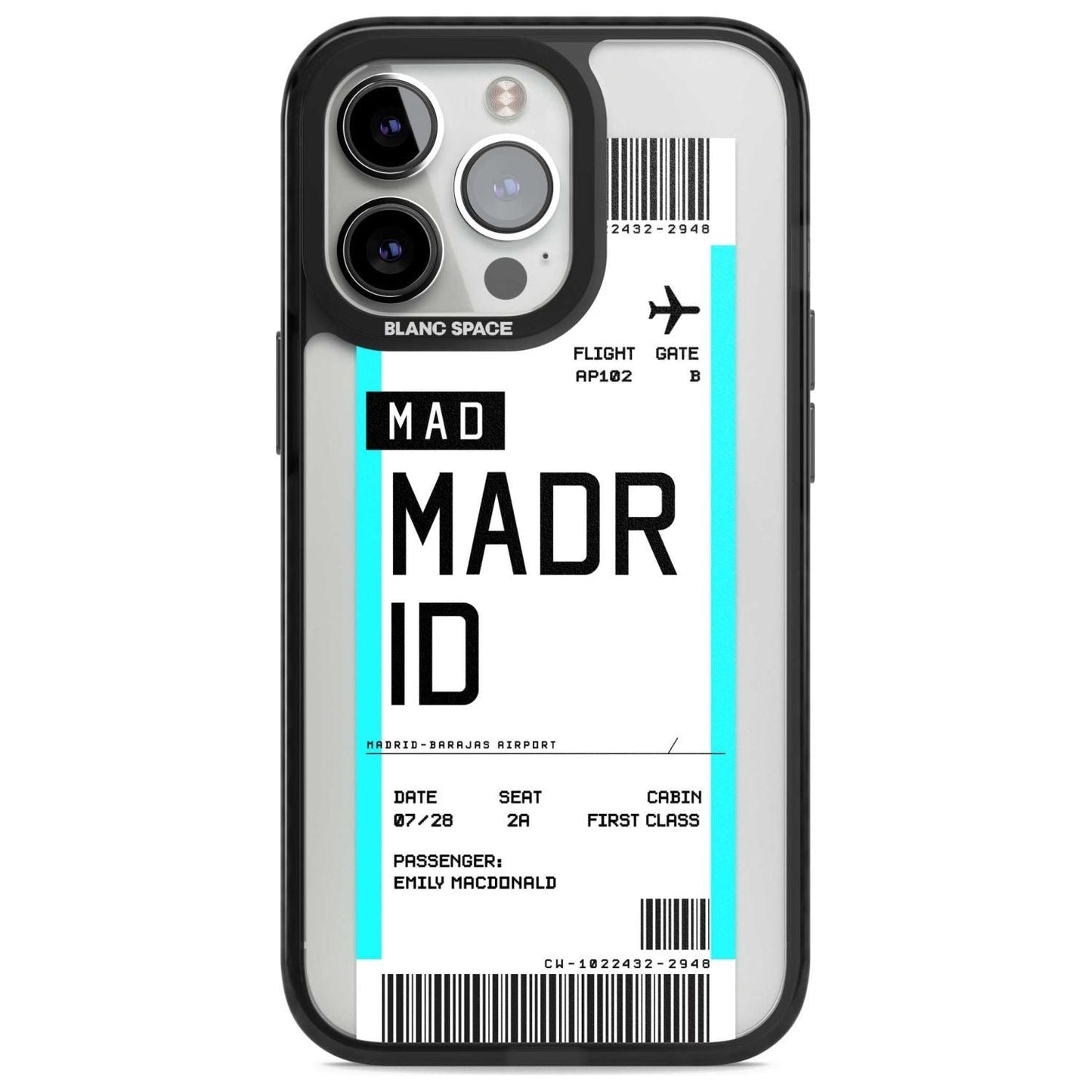 Personalised Madrid Boarding Pass