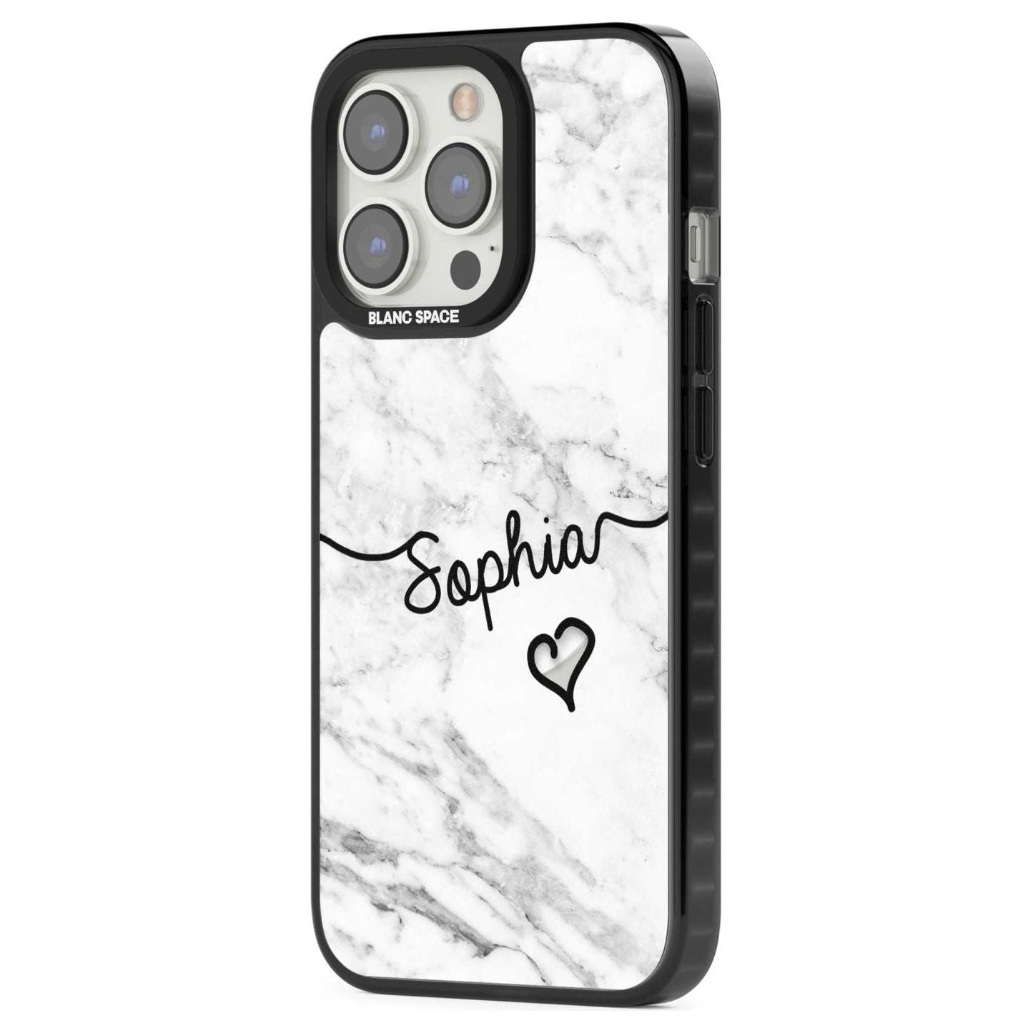 Personalised White Marble Heart